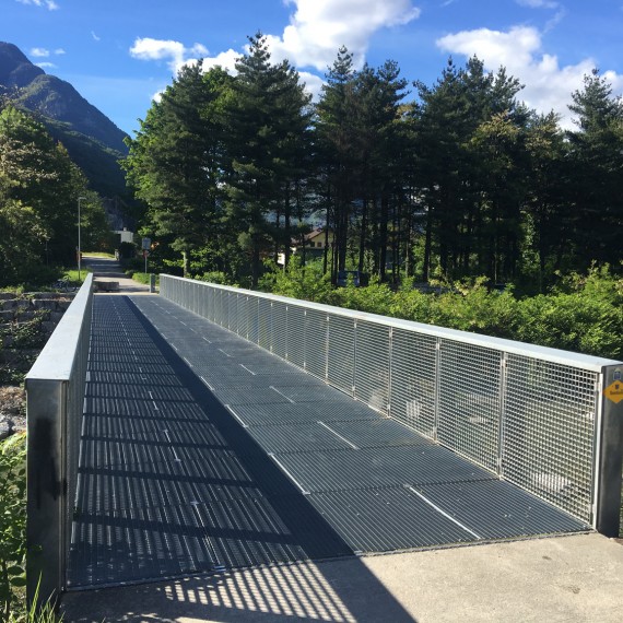 Pedestrian Bridge on the River_photo